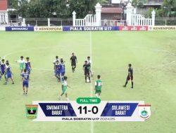 Memalukan, Tim Sepakbola Sulbar Digasak 11-0 Tim Sumbar Piala Soeratin U-17