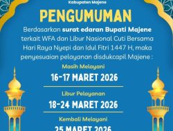Disdukcapil Majene Sesuaikan Jadwal Pelayanan Selama Libur Nyepi dan Idul Fitri 1447 H
