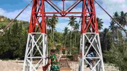 Tinggal Selangkah Lagi, Jembatan Gantung Garuda Kodim 1401/Majene Siap Digunakan Masyarakat