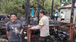 Breaking news Rumah Panggung Kepala Dusun di Majene Ludes Terbakar, Kerugian Ditaksir Rp75 Juta